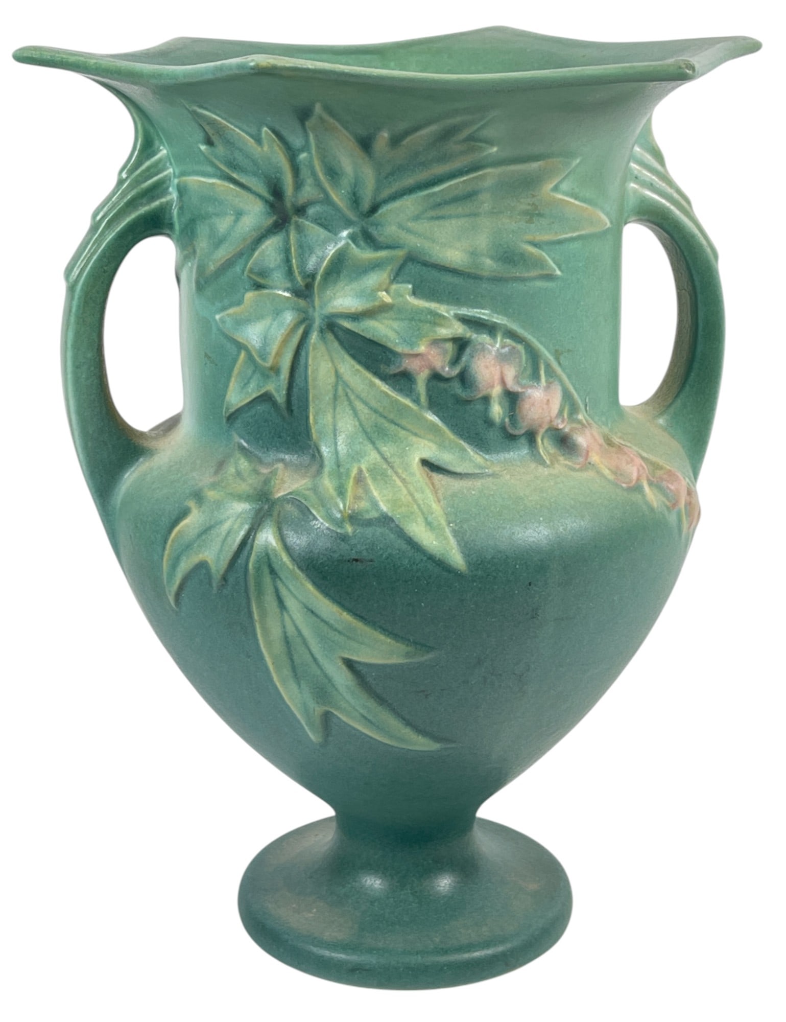 Roseville Art Pottery Bleeding Heart Double Handle Vase (1 of 8)