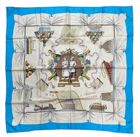 Hermes A la Gloire de la Cuisine Francaise Silk Scarf