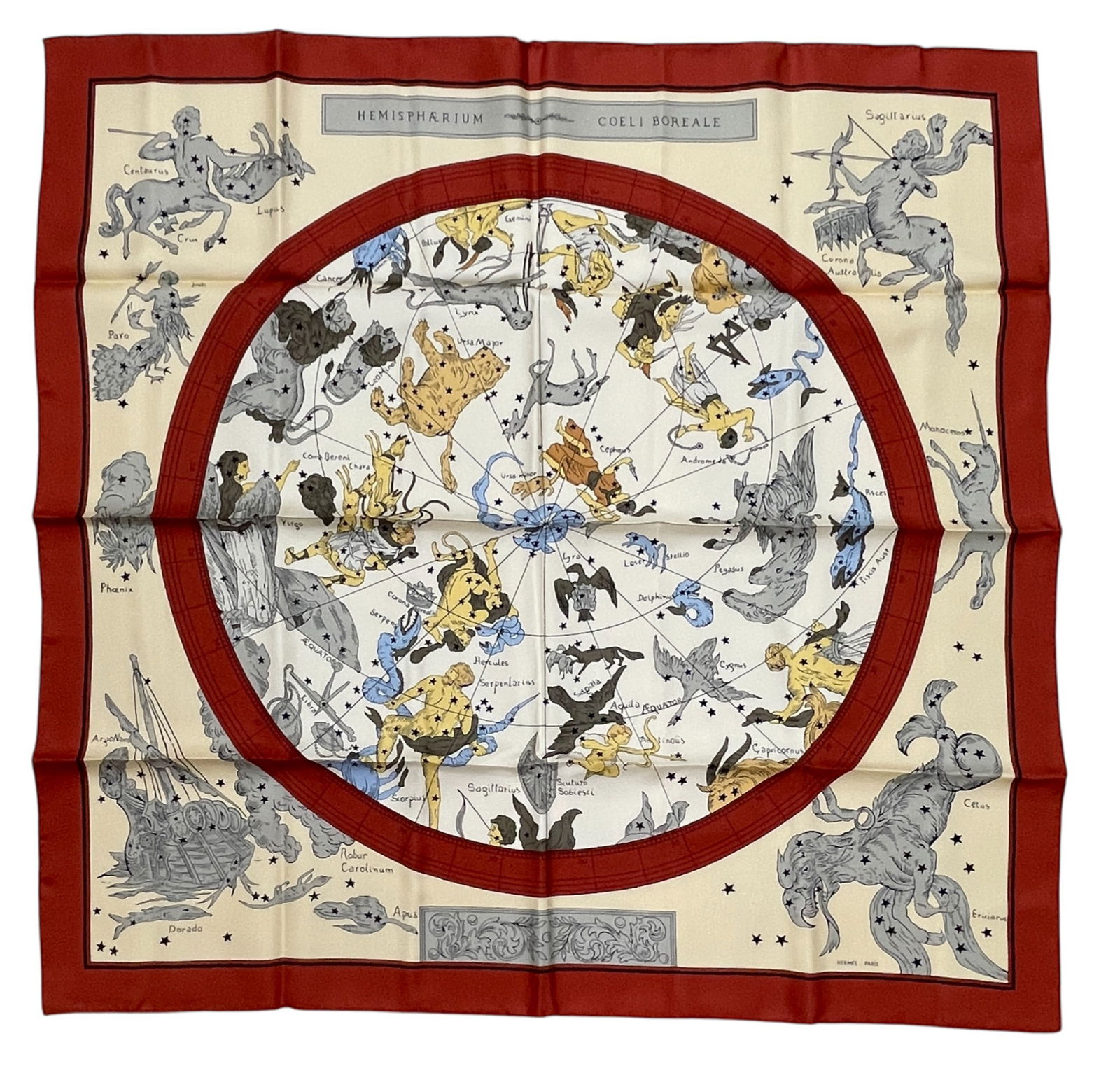 NIB Hermes Hemisphaerium Coeli Boreale Constellation Silk Scarf (1 of 4)