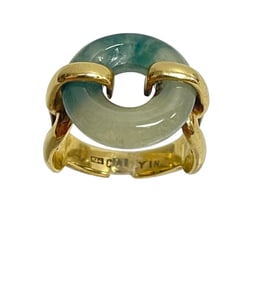 Vintage 14k Yellow Gold & Jade Kai-Yin Lo Ring size 8
