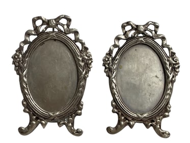 Pair 800 Silver Miniature Photo Frames