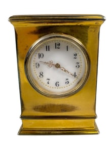 Gustave Keller Paris Sterling Silver Gilt Clock