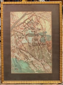 After Hiroshi Yoshida Woodblock Print Harasaka Castle