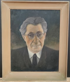 Oscar Fisher O/B Self Portrait In A Black Suit And Tie