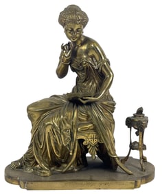19th Century Grand Tour Bronze of Seated Woman