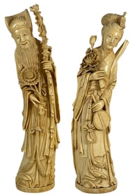 19th Century Carved Asian Figures