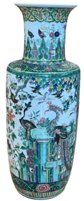 Large c1662 Chinese Famille Verte Kangxi Period Vase