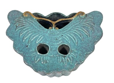 18C Antique Chinese Qing Dynasty Robins Egg Glazed Butterfly Washer