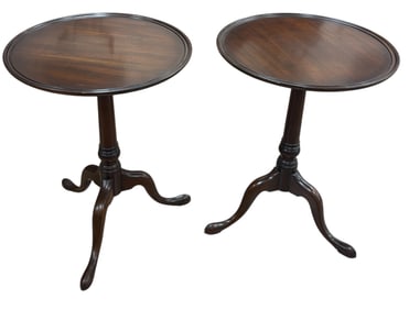 c1970 Pair Kittinger Williamsburg Adaptation Round Side Tables