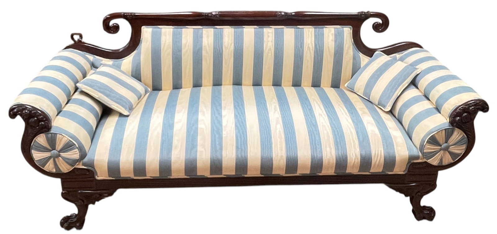 19th Century Empire Style Carved Mahogany Couch (1 of 8)