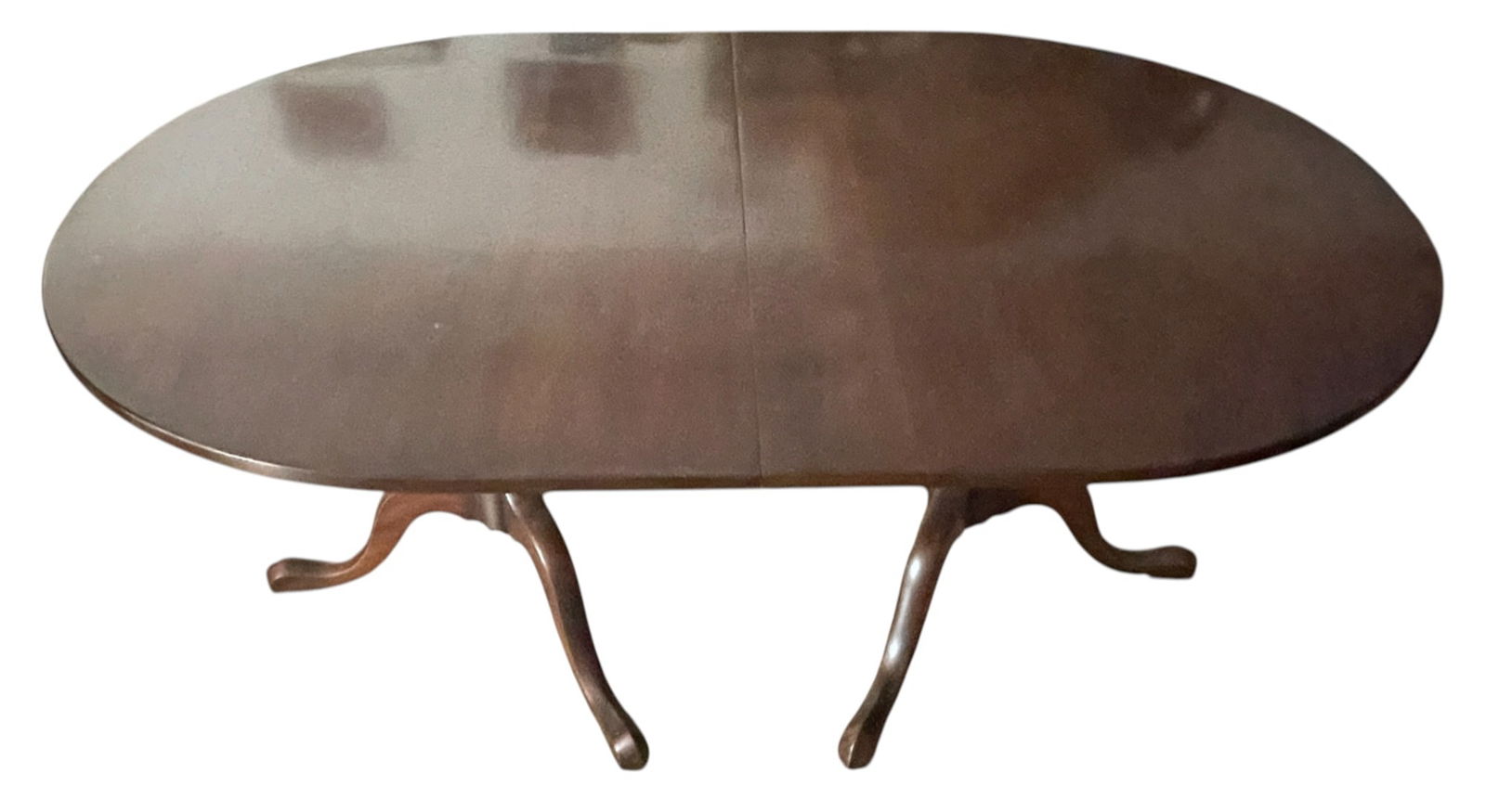 c1970 Kittinger Mahogany Queen Anne Double Pedestal Dining Table (1 of 7)