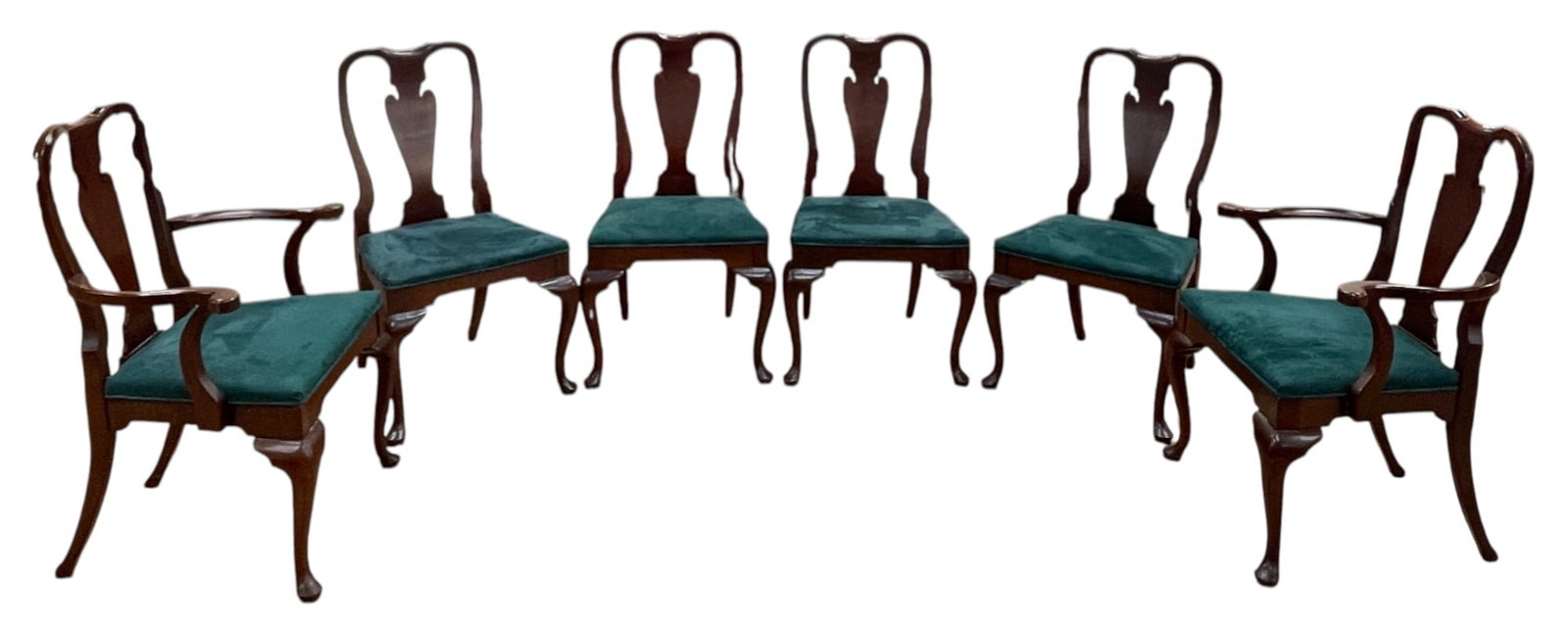 (6) c1970 Hickory Chair Co. Mahogany Queen Anne Dining Chairs (1 of 7)