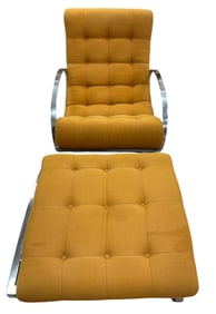 Mid Century Renato Zevi 'Ellipse' Lounge Chair and Ottoman