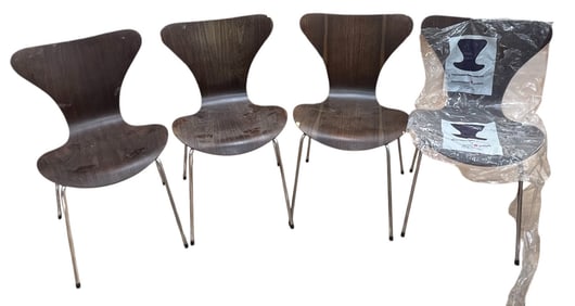 Set of 4 Mid Century Probjeto Laminated Teakwood Brazilian Chairs