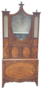 Georgian Style Pencil Inlay Mahogany Cabinet