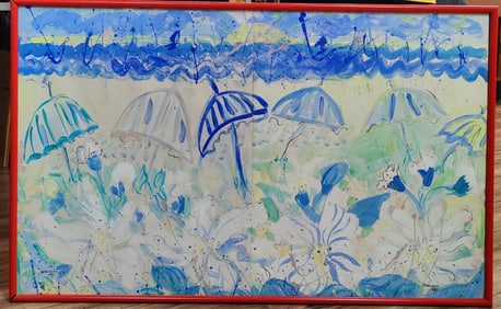 Barcroft Modernist Ocean Beach Umbrella & Floral W/C