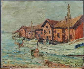 Ragnar Olson O/C Painting Bleket, Sweden, 1939