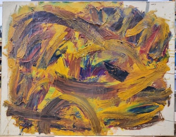 Sam Goodman Large Abstract Expressionist Painting 11/56