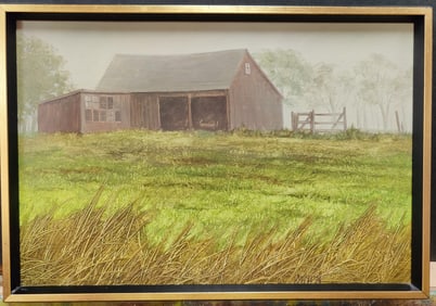 Joseph Reboli O/C Long Island Barn Landscape, 1974