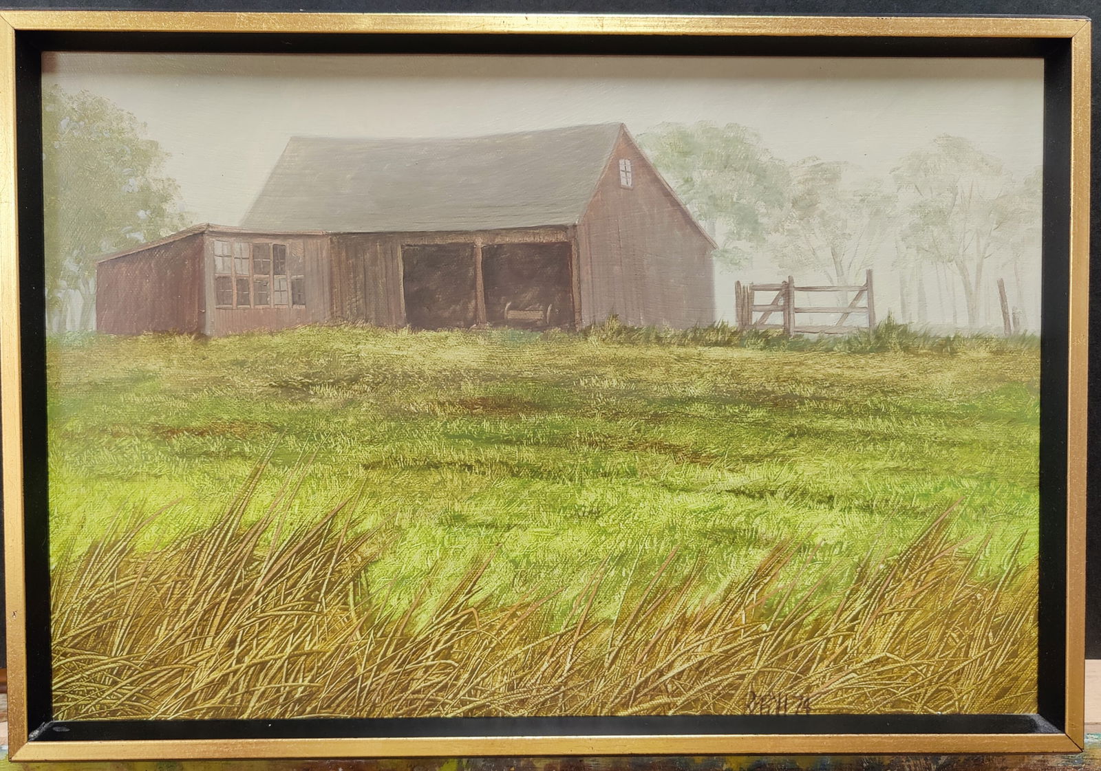 Joseph Reboli O/C Long Island Barn Landscape, 1974 (1 of 4)