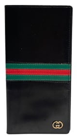 Vintage Black Long Bifold Gucci Wallet