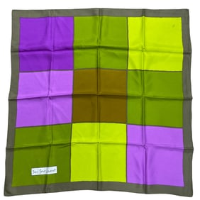 Vintage Yves Saint Laurent Color Block Silk Scarf