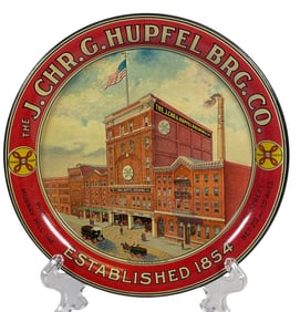 J. Chr. G. Hupfel Brewing Brewery Co Advertising Beer Tip Tray New York
