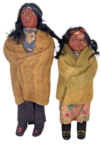 (2) Native American Skookum Dolls
