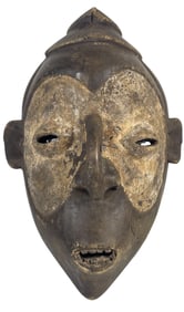 Vintage Yaka Carved Wood Medicine Mask Congo