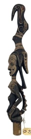 c1970 Papau New Guinea Wood Figural Flute Stopper