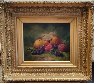 W H Smith Late 19th c. Still Life w/ Fruit and Pears