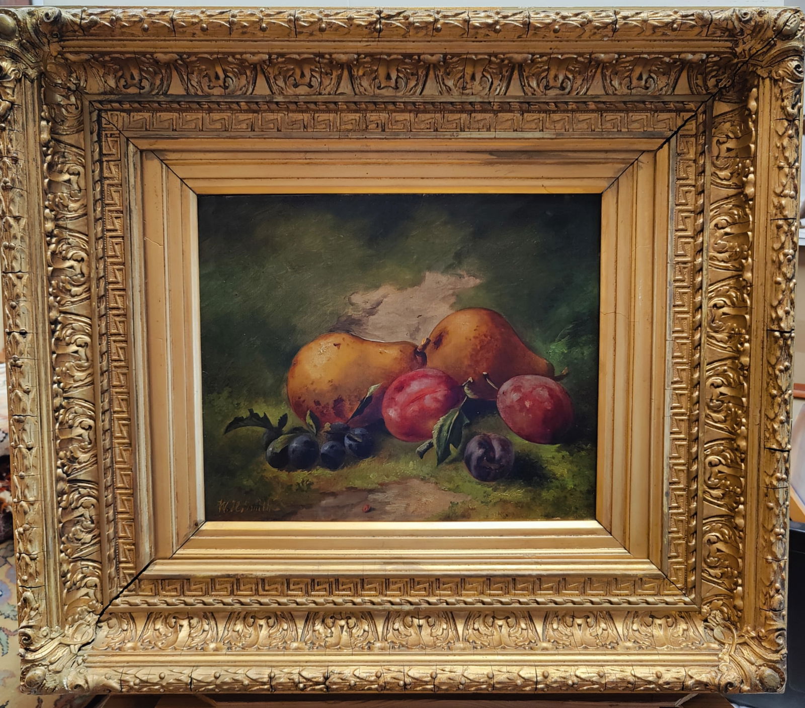 W H Smith Late 19th c. Still Life w/ Fruit and Pears (1 of 5)