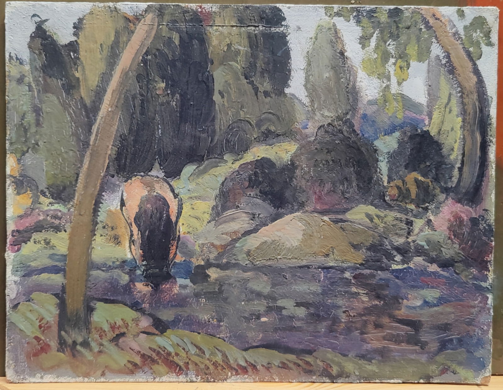 Oscar Fisher WPA Era Abstract Impressionist Landscape (1 of 3)