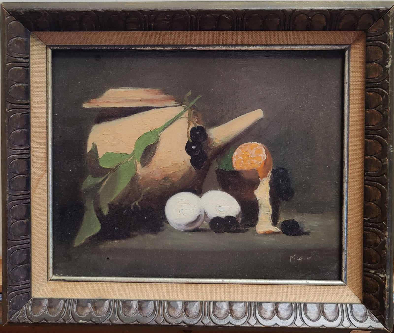 Miguel Signed O/C Modernist Still Life Painting c. 1970s (1 of 4)