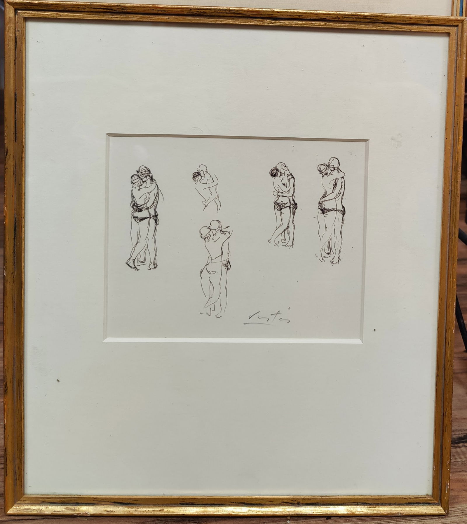 Marcel Vertes Pen & Ink Study Illustration For Lovers (1 of 4)