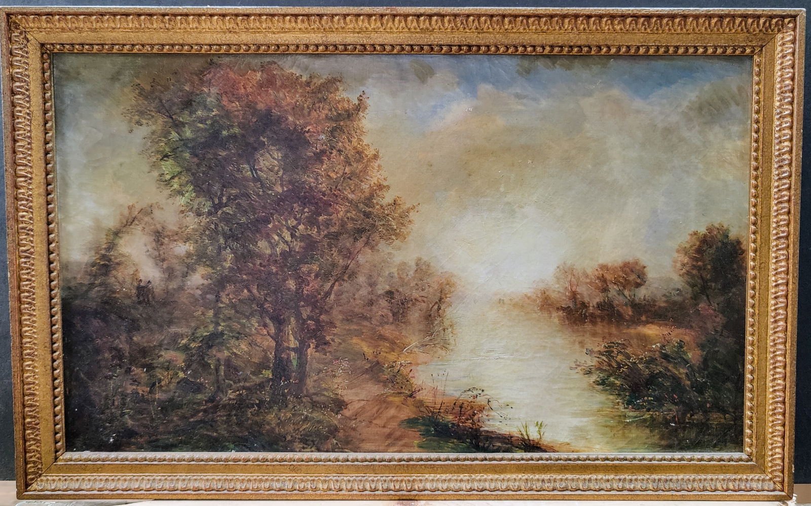Unsigned 19th c. O/C Hudson River School Painting (1 of 7)