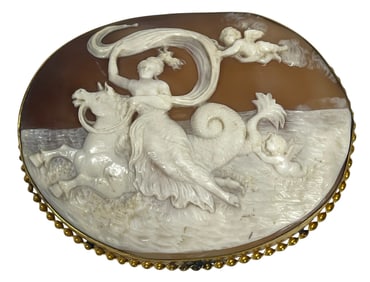 Large 19th Century 4 Inch Scenic Cameo Brooch