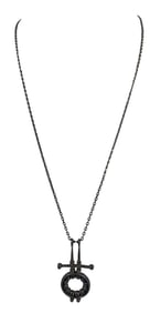 Mid Century Modernist Finnish Attb Jorma Laine Sterling Silver Pendant