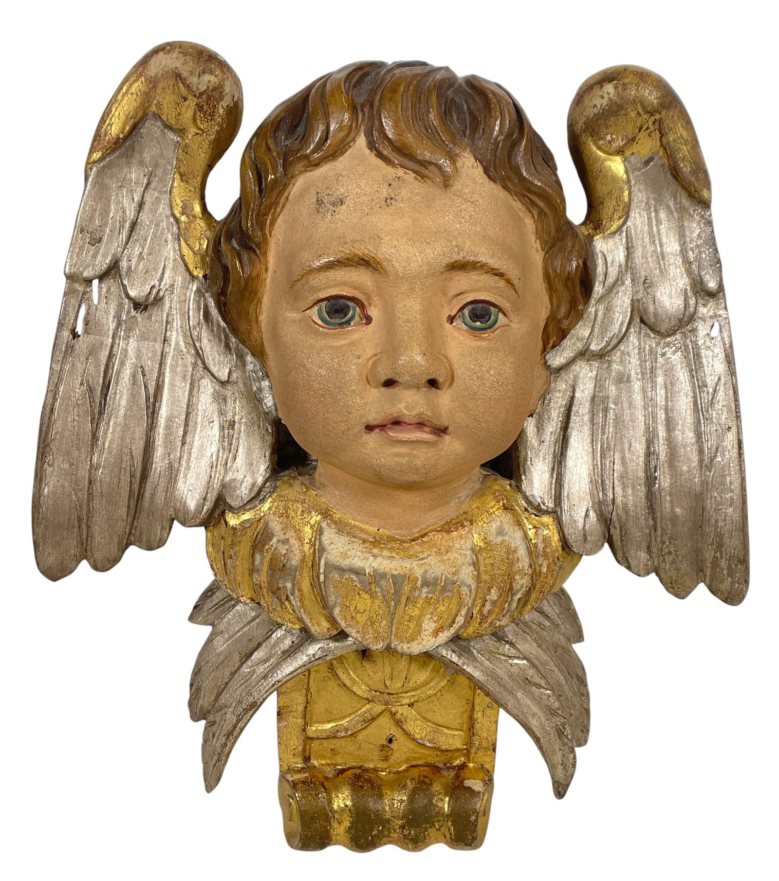 19th Century Polychrome Architectural Element Angel Figure (1 of 4)