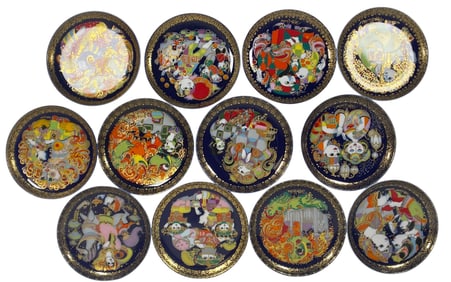 Bjorn Wiinblad (Danish, 1918-2006) for Rosenthal Porcelian Aladin und die Wunderlampe, Set of 12