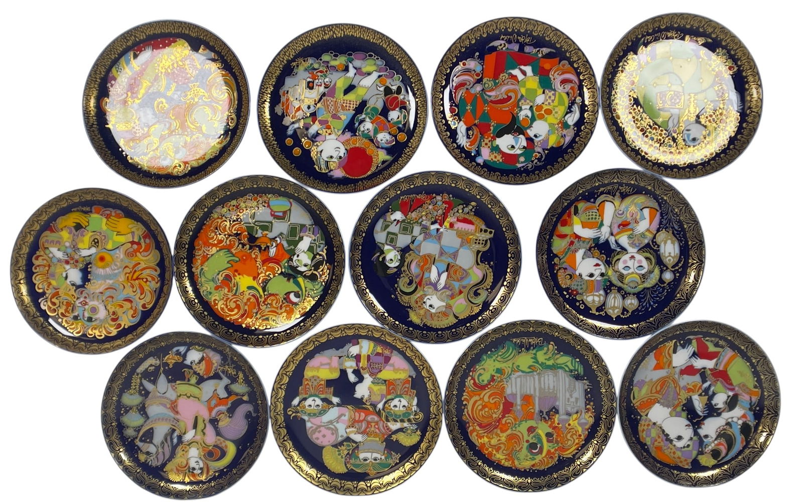 Bjorn Wiinblad (Danish, 1918-2006) for Rosenthal Porcelian Aladin und die Wunderlampe, Set of 12 (1 of 5)
