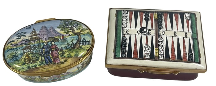 Lot of (2) Cartier Enamel Trinket Boxes