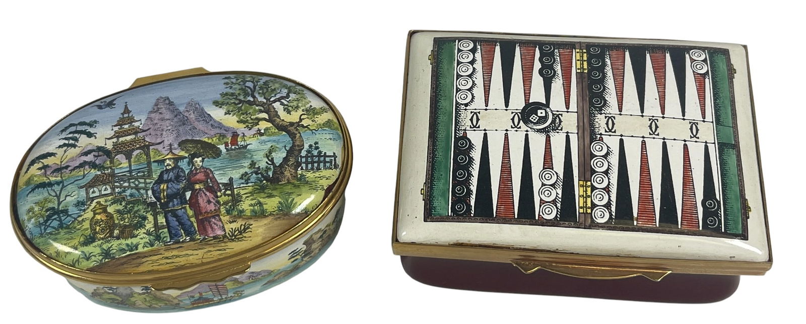 Lot of (2) Cartier Enamel Trinket Boxes (1 of 3)