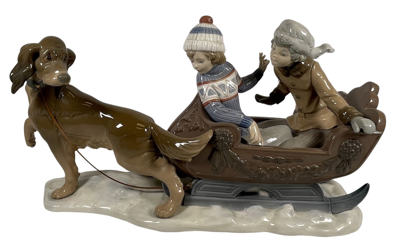Lladro " Sleigh Ride" Porcelain Figurine #5037 (1 of 8)
