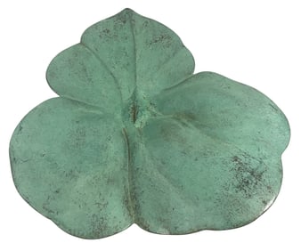 Mid Century Bronze Vertigris Leaf Shaped Bowl