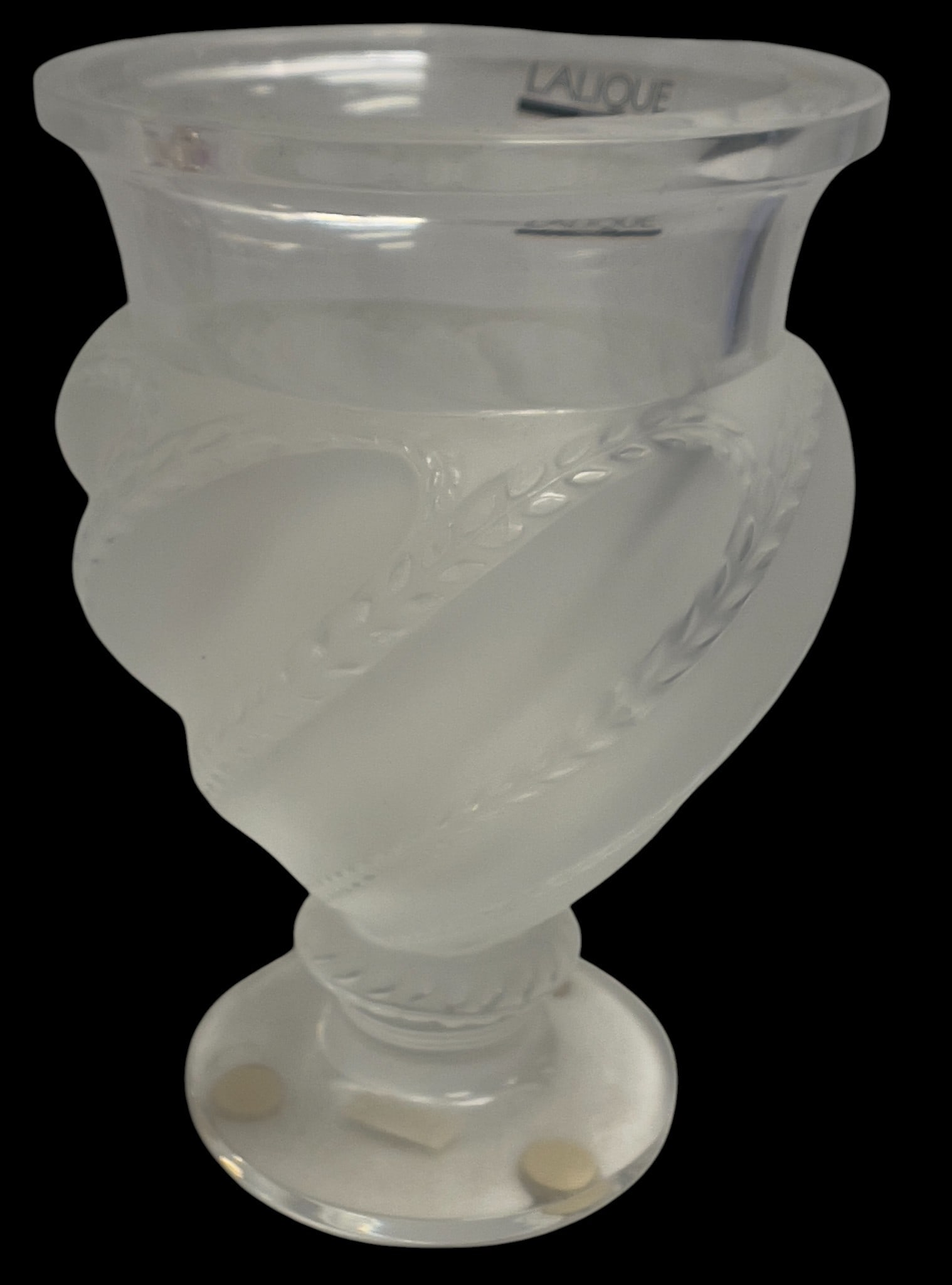 Lalique France Ermenonville Frosted Crystal Art Glass Vase (1 of 4)