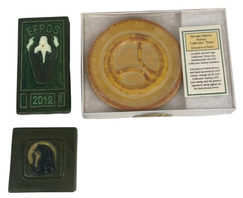 Lot of (3) Ephraim Art Pottery Tiles / Trivet