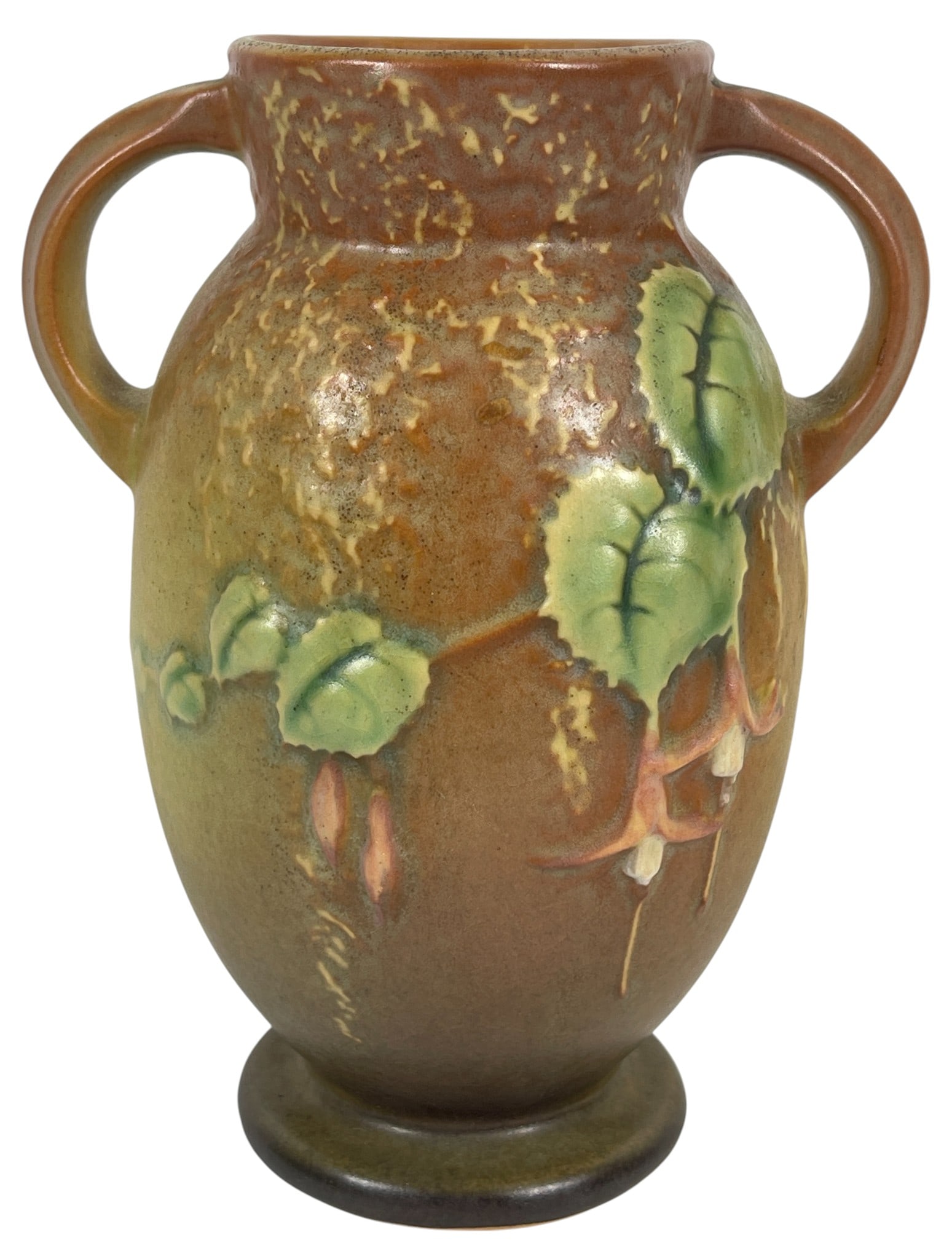 Vintage Roseville Pottery Fuchsia Vase: Roseville Pottery Fuchsia Vase 892-6. Overall good condition, please see photos. No chips or crack