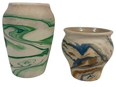 Lot of (2) Nemadji Art Pottery Vases