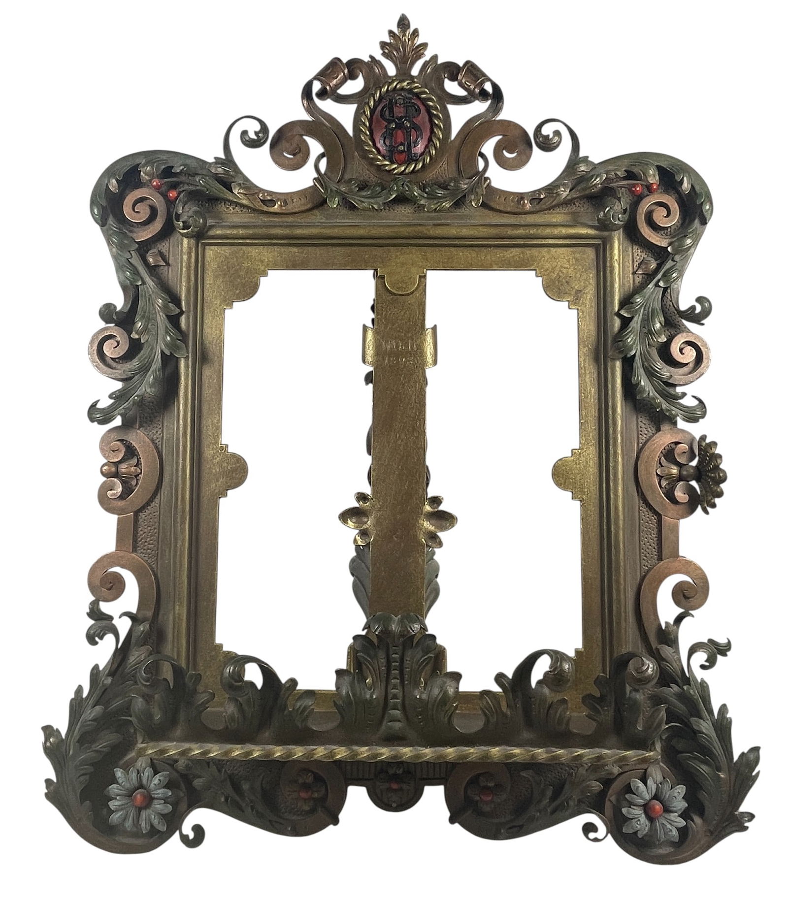 Ornate Baroque Polychrome Iron Frame / Book Stand (1 of 7)